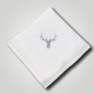 Preview: Damast - Serviette 50 x 50 cm - Hirschkopf uni Silber