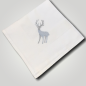 Preview: Damast - Serviette 50 x 50 cm - Hirsch uni Silber