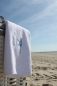 Preview: SYLT - Weisses Duschtuch 70 x 140 cm mit Frosch & Syltlogo