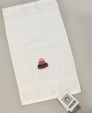 - Egeria Diamant - Weisses Handtuch mit Törtchen M/Pink