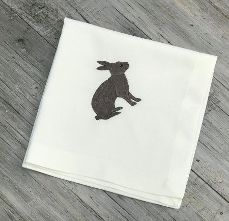 -1 Serviette SANDER LOFT mit Häschen in Dunkelbraun