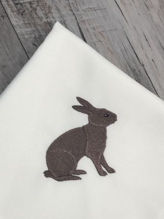 -1 Serviette SANDER LOFT mit Häschen in Dunkelbraun