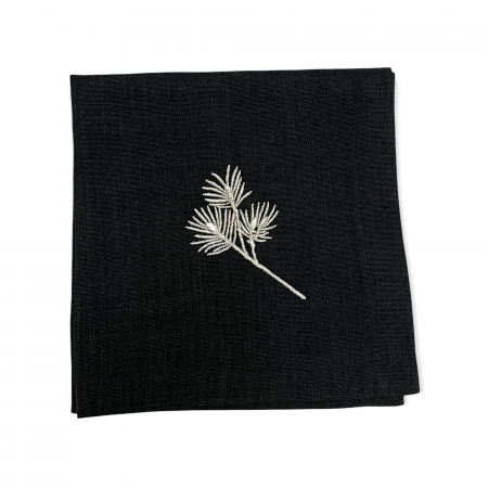 -Serviette mit Kiefernzweig in SILBER