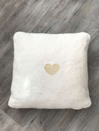 - Kissenhülle mit Herz in Gold-Metallgarn