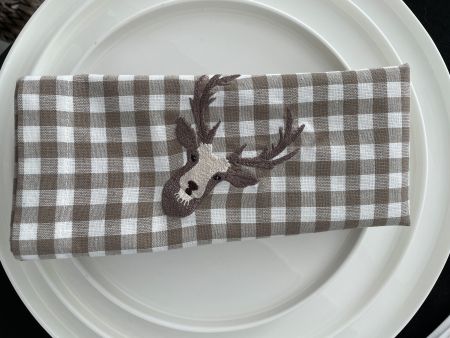 - LINUM Serviette mit Hirschkopf