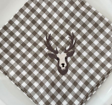 - LINUM Serviette mit Hirschkopf