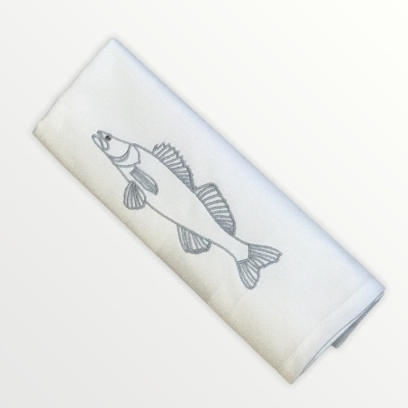 1 Damast Serviette mit Zander