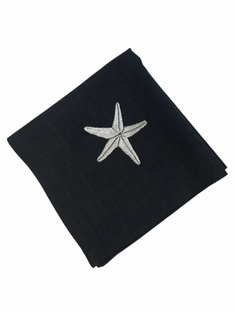 -Serviette Sander Loft schwarz mit Seestern