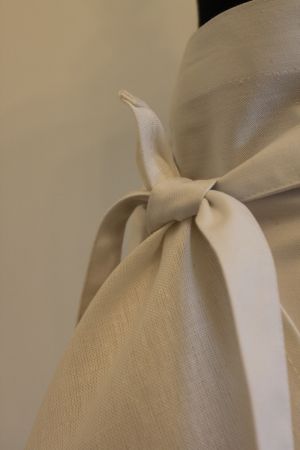 Vorbinder-Schürze 60/80 cm weiss mit Garnele