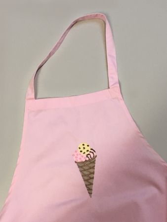 - Bestickte Latzschürze rosa mit Eis