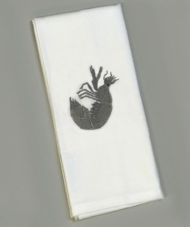 - Damast - Serviette 50 x 50 cm - Garnele Grau