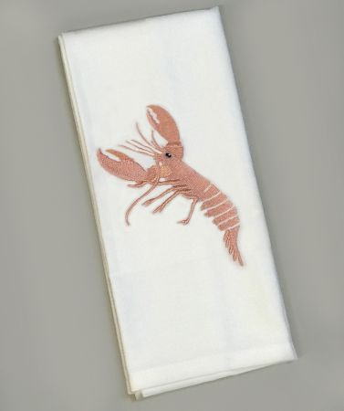 - Damast - Serviette 50 x 50 cm - Hummer lachsfarben