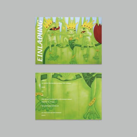 10 x   Einladungskarte Grenouille A6