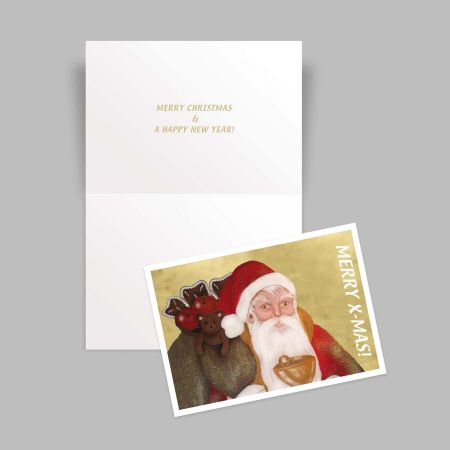 10 x Weihnachtsmann Klappkarte A5