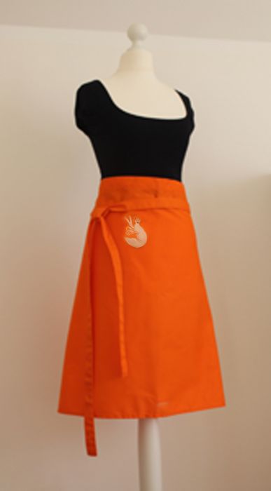 Vorbinder-Schürze 60/80 cm orange mit Garnele