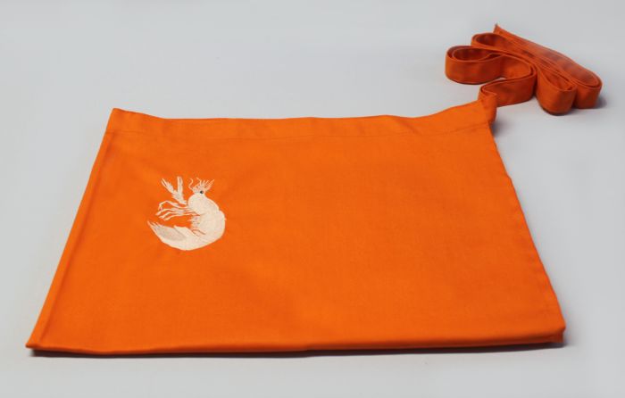 Vorbinder-Schürze 60/80 cm orange mit Garnele