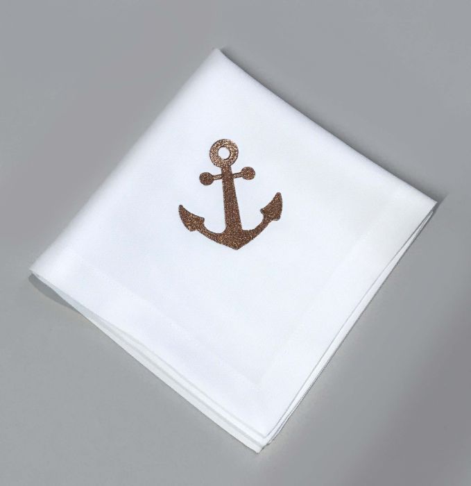 -1 Serviette Sander LOFT mit Anker in Kupfer