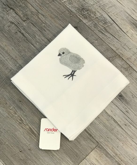-1 Serviette Sander LOFT mit Küken in Alu
