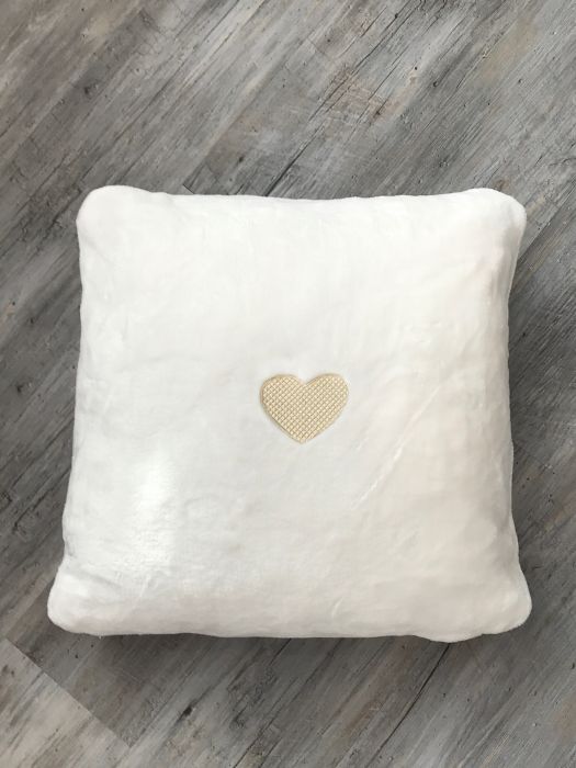 - Kissenhülle mit Herz in Gold-Metallgarn