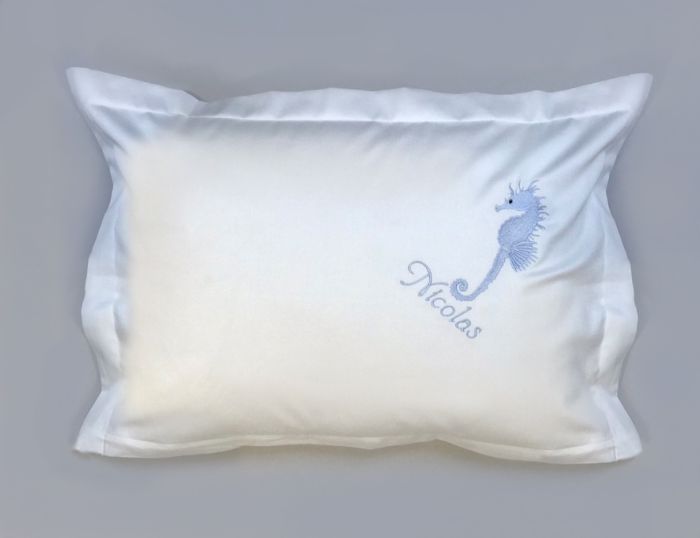 - LORENA Kissen 40/60 cm mit Seepferdchen & Namen