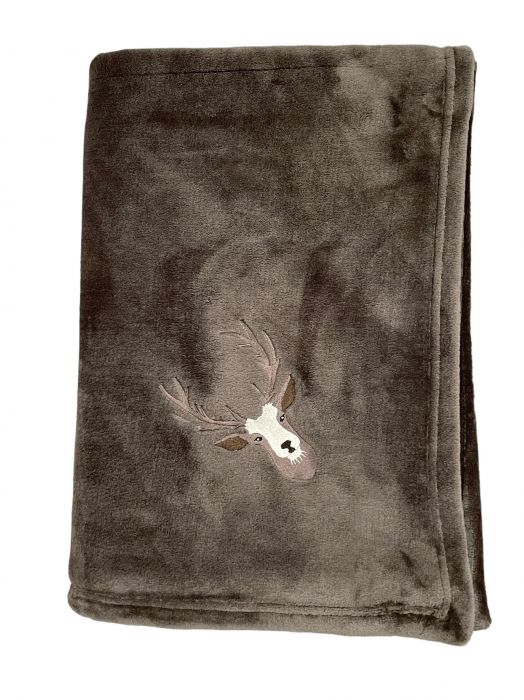 - Kuscheldecke mit Hirschkopf 150/200cm