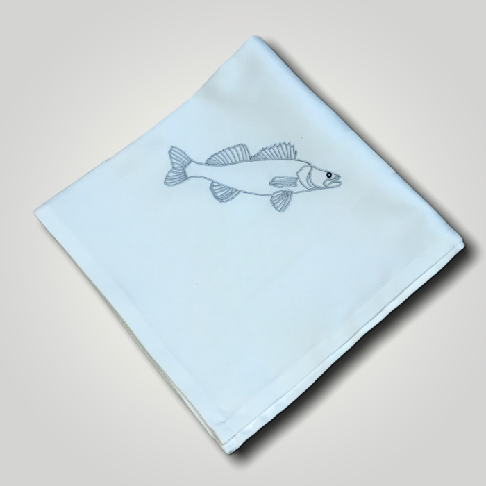 1 Damast Serviette mit Zander