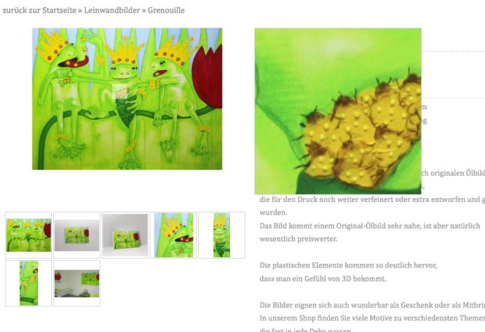 - Leinwanddruck von Frosch Luca 20x30x2cm