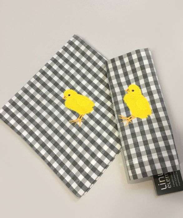1 LINUM Serviette mit Küken
