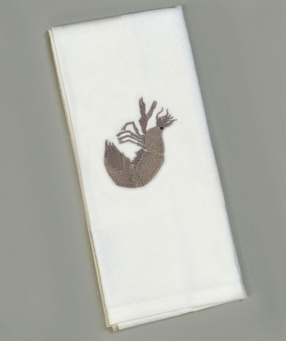 - Damast - Serviette 50 x 50 cm - Garnele taupe