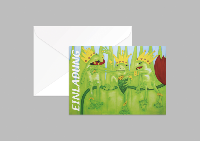 10 x   Einladungskarte Grenouille A6